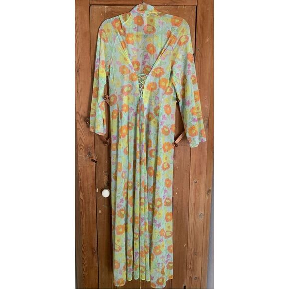 Savage X Fenty mesh floral print full length open drape maxi swim coverup - Picture 3 of 9